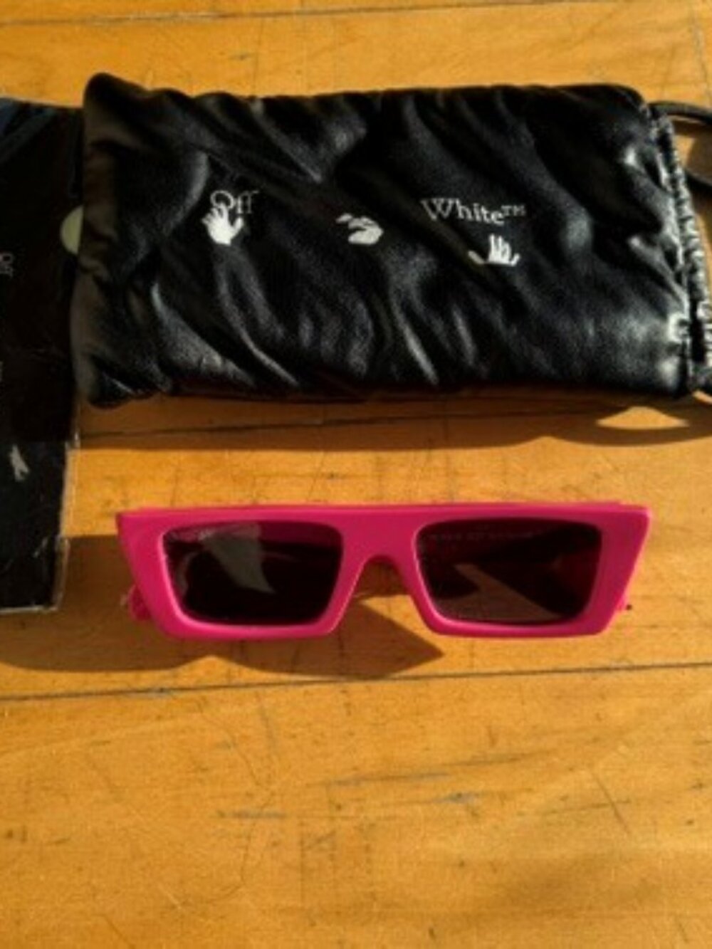 NWT Off-White Marfa Rectangular Sunglasses – Pink – Unisex